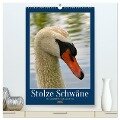 Stolze Schwäne (hochwertiger Premium Wandkalender 2025 DIN A2 hoch), Kunstdruck in Hochglanz - Sabine Löwer