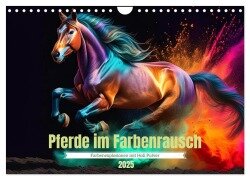 Pferde im Farbenrausch (Wandkalender 2025 DIN A4 quer), CALVENDO Monatskalender - Fotodesign Verena Scholze