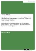 Cover-Bild zum Titel 'Kindheitserinnerungen zwischen Wahrheit und Interpretation' von 'Janine Pollert'
