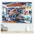 Dinosaurier-Alltag - Wenn sie nicht ausgestorben wären! (hochwertiger Premium Wandkalender 2025 DIN A2 quer), Kunstdruck in Hochglanz - Anja Frost
