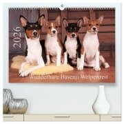 Cover-Bild zum Titel 'Wunderbare Basenji Welpenzeit (hochwertiger Premium Wandkalender 2026 DIN A2 quer), Kunstdruck in Hochglanz' von 'Angelika Joswig'