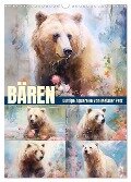 Bären. Duftige Aquarelle von Meister Petz (Wandkalender 2024 DIN A3 hoch), CALVENDO Monatskalender - Rose Hurley