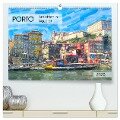 Porto - Ansichten in Aquarell (hochwertiger Premium Wandkalender 2025 DIN A2 quer), Kunstdruck in Hochglanz - Anja Frost