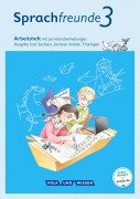 Cover-Bild zum Titel 'Sprachfreunde 3. Schuljahr. Arbeitsheft in Schulausgangsschrift. Ausgabe Süd' von 'Katrin Junghänel, Susanne Kelch, Andrea Knöfler'