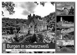 Burgen in schwarzweiß - Wie aus alten Zeiten (Wandkalender 2026 DIN A3 quer), CALVENDO Monatskalender - Arno Klatt